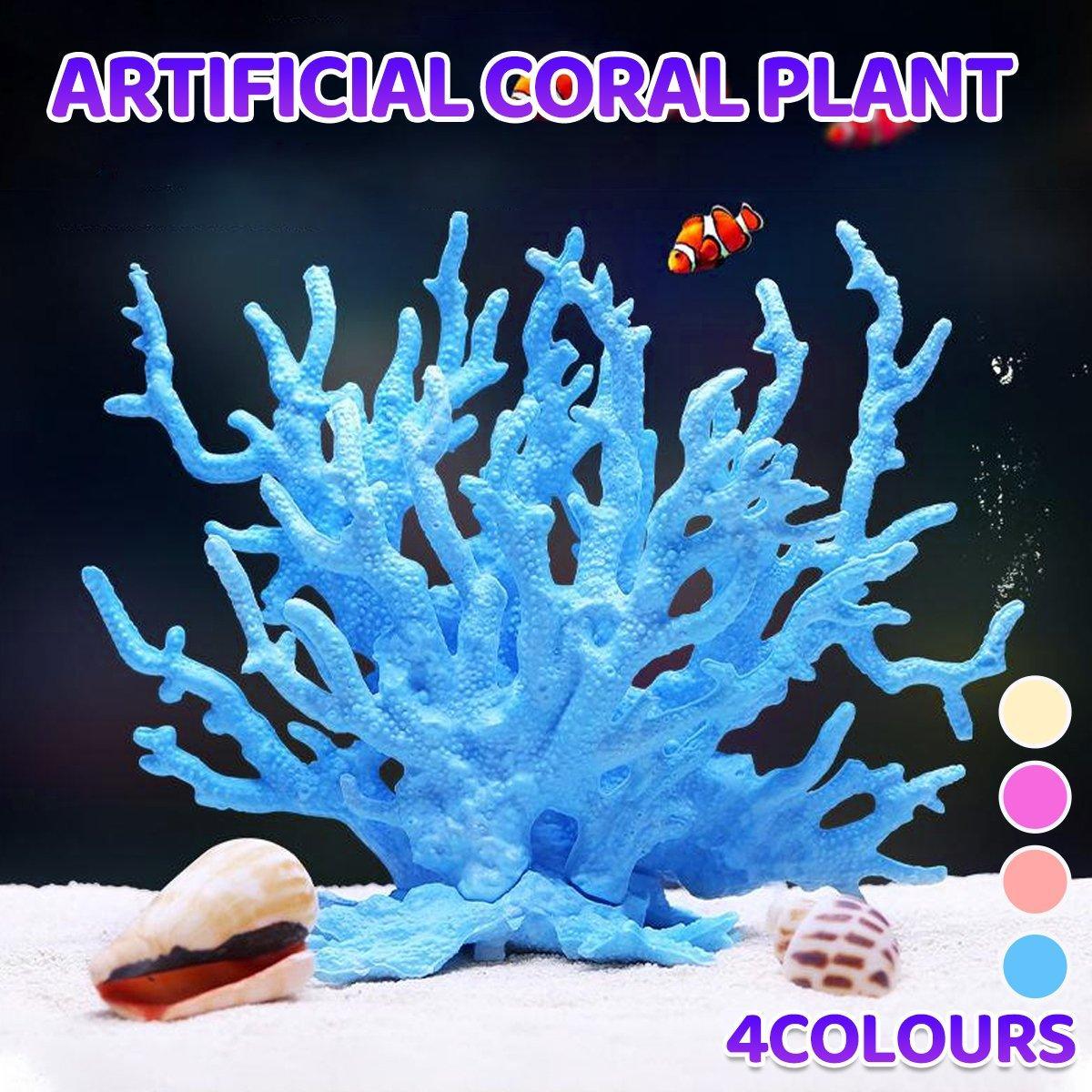 Soft Coral Realistic Water Plants Aquarium Decoration Fish Tank Seawater Set - Pink