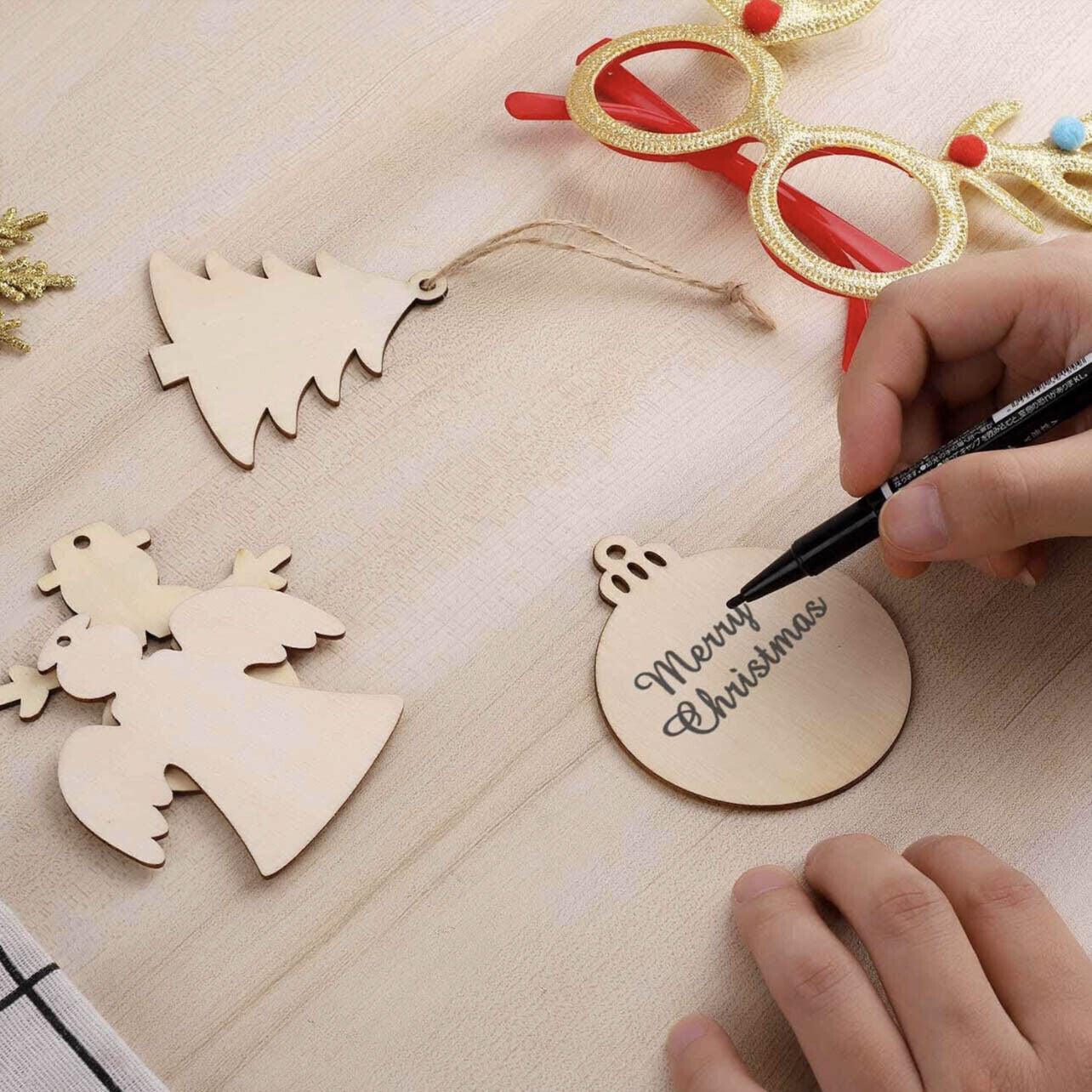 Wooden Christmas Hanging Ornament for Tree DIY Craft Decoration 10pcs - Christmas Stocking 3