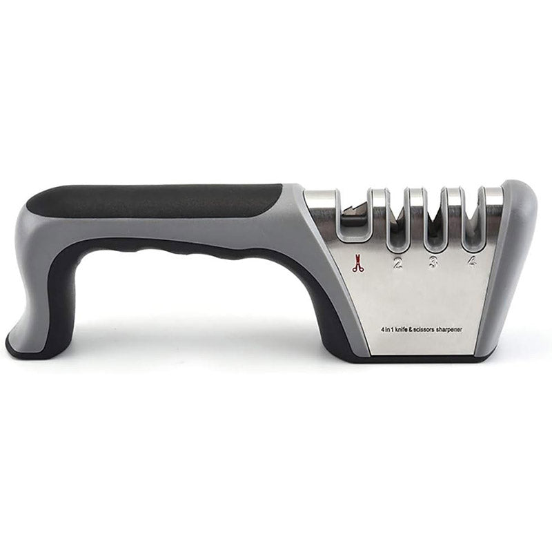 Four Stage Knife Sharpener Multifunction Kitchen Blade Sharpening Tool Quick Use - Black 6