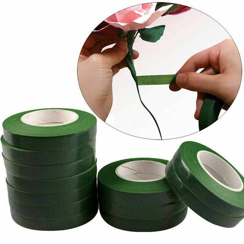 2PCS Green Floral Tape for DIY Craft Flower Wrapping and Bouquet Stems 240cm 3