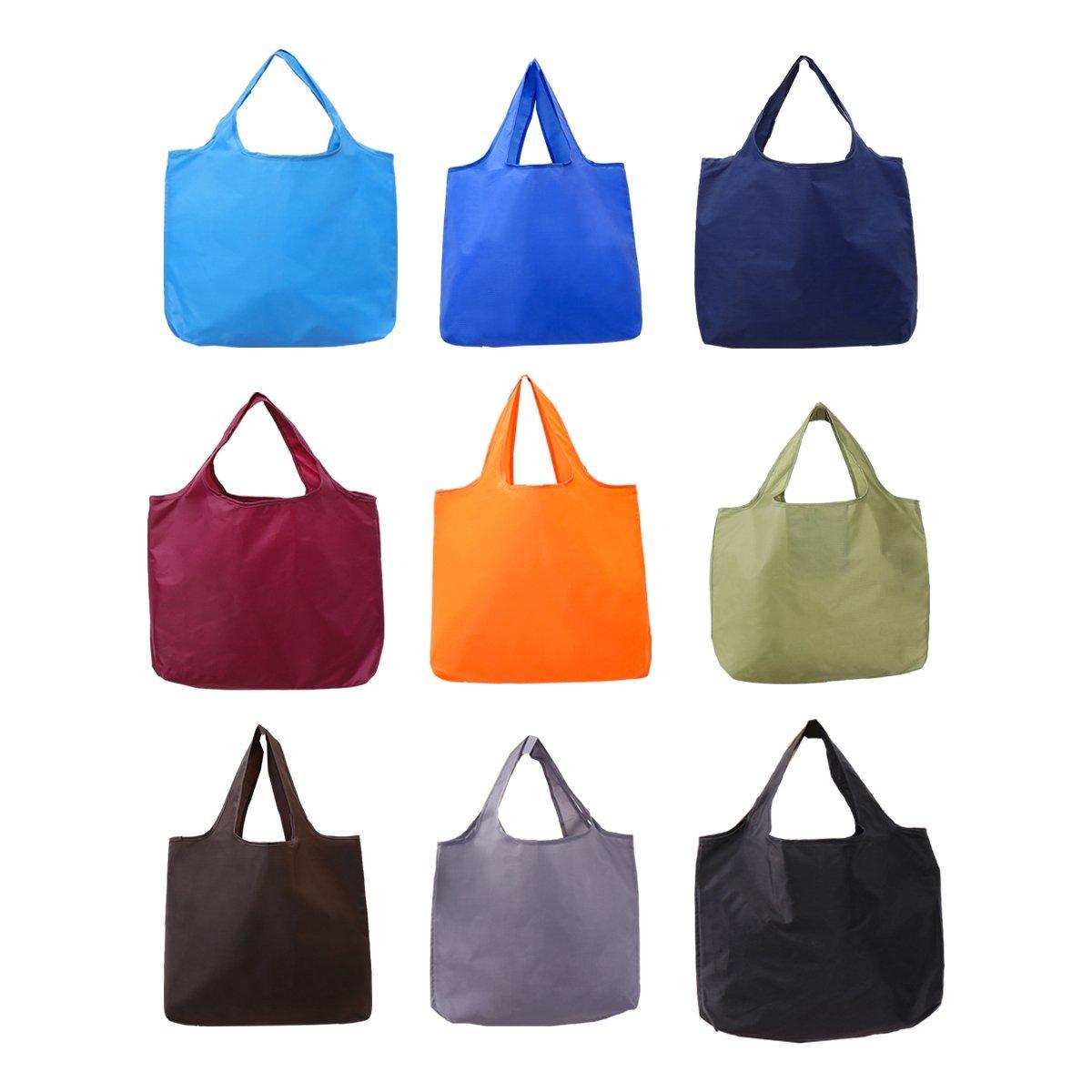 Large Multi Colour Waterproof Shopping Bag Foldable Portable Reusable Bag - Blue