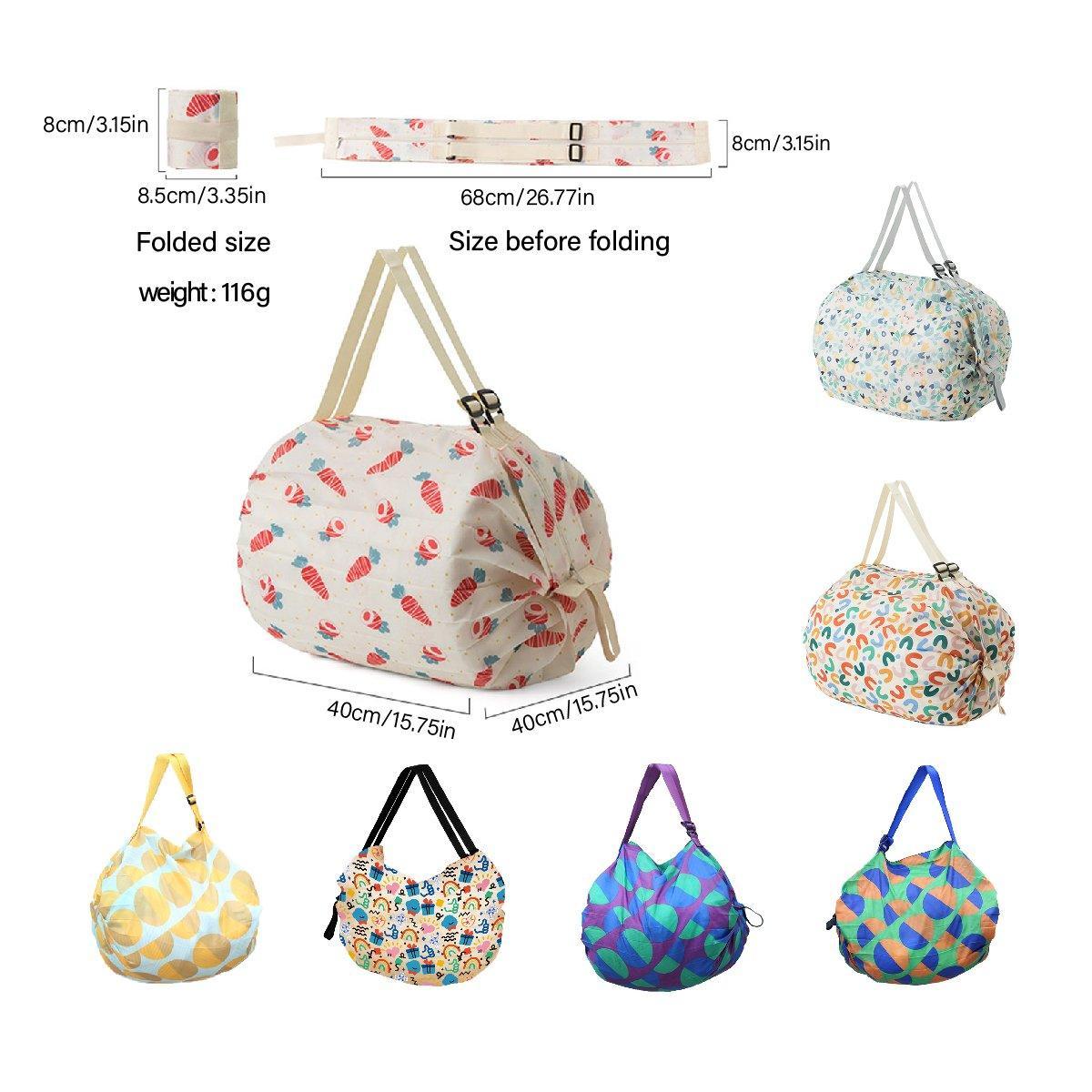 Large Foldable Eco-Friendly Shopping Bag Reusable Thickened Portable Travel Tote - 6 3