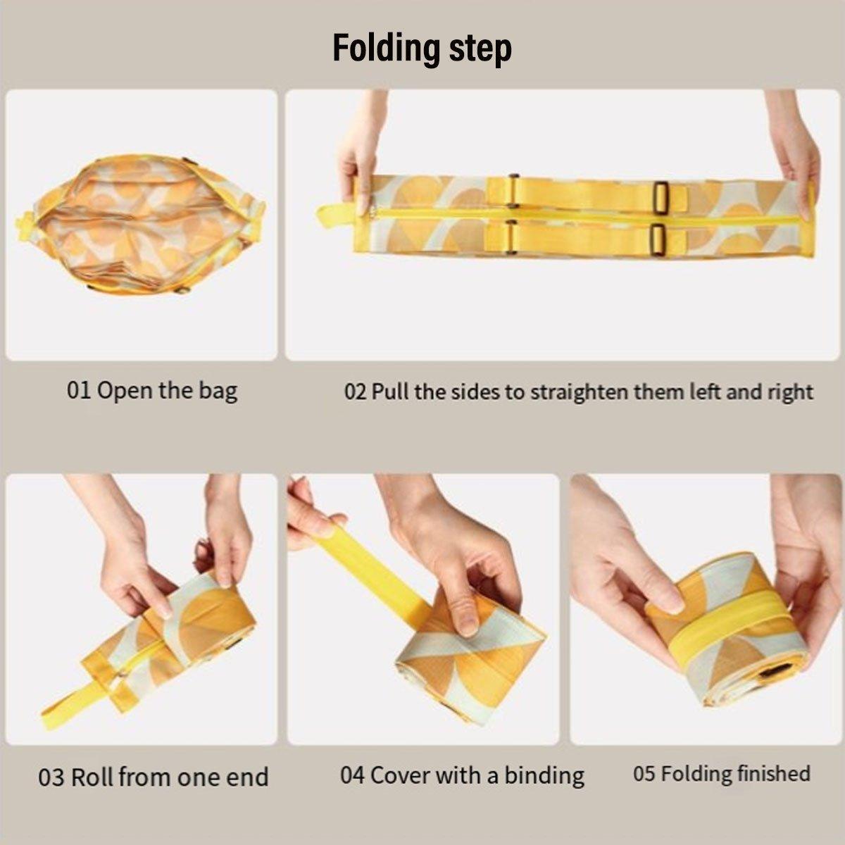 Large Foldable Eco-Friendly Shopping Bag Reusable Thickened Portable Travel Tote - 6 4