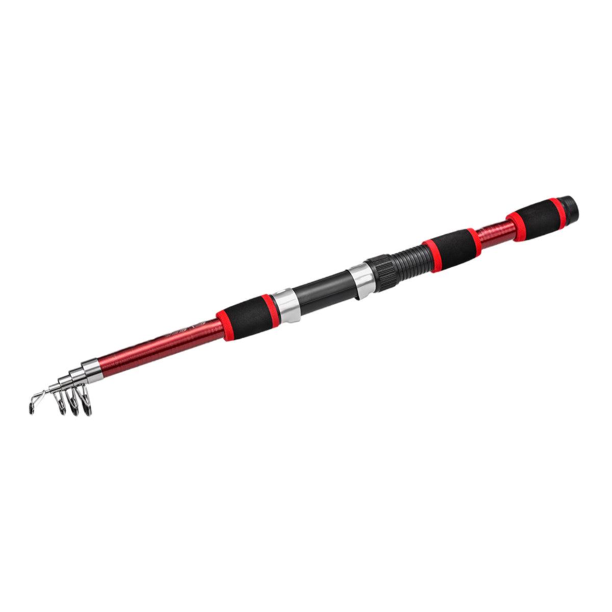 Telescopic Fishing Rod Lightweight Portable Sea Casting Rod Durable Glass Steel - Red 8