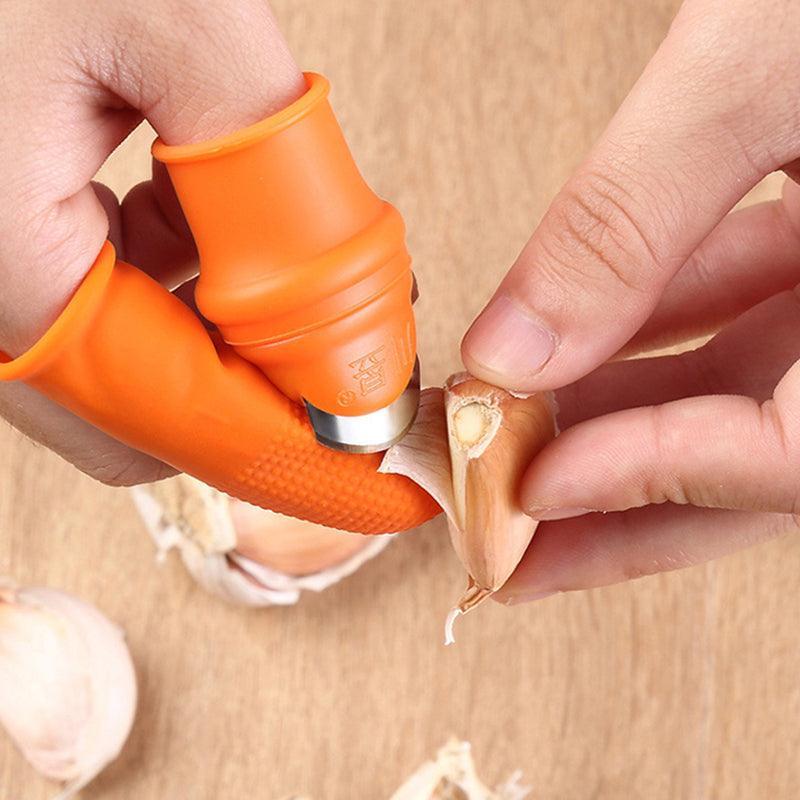 Garden Silicone Thumb Knife Finger Cutter Vegetable Harvesting Tool Picking Aid - S 4