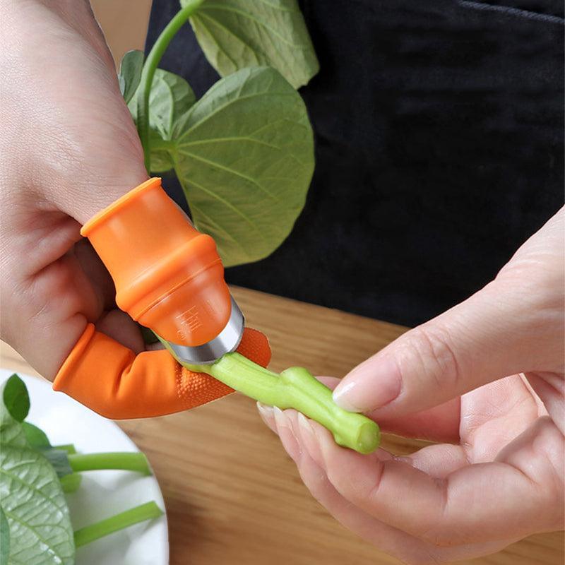 Garden Silicone Thumb Knife Finger Cutter Vegetable Harvesting Tool Picking Aid - S 5