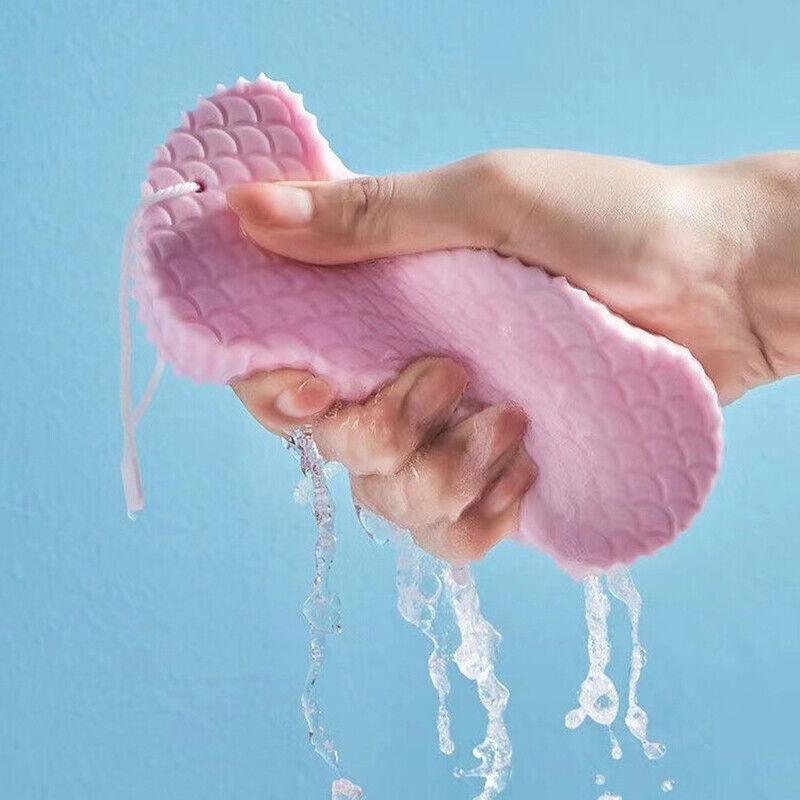 Exfoliating Shower Body Sponge Ultra Soft Bath Scrubber for Gentle Daily Use - Pink 4