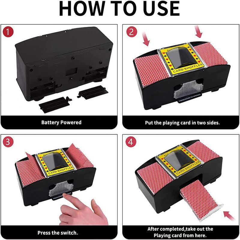 2 Deck Automatic Card Shuffler for Poker Casino Home Game Use 5