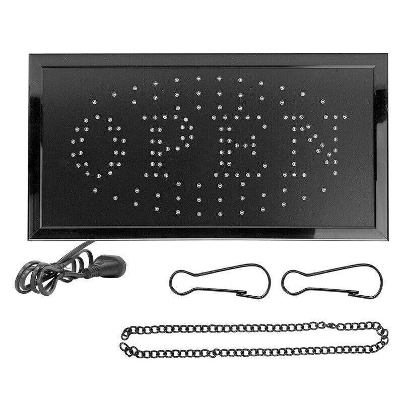 LED Open Sign Light 48x25cm Neon Display Board with Hanging Chain for Shop Use