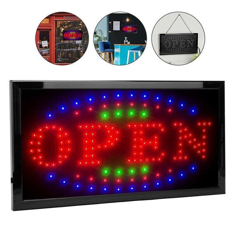 LED Open Sign Light 48x25cm Neon Display Board with Hanging Chain for Shop Use 4