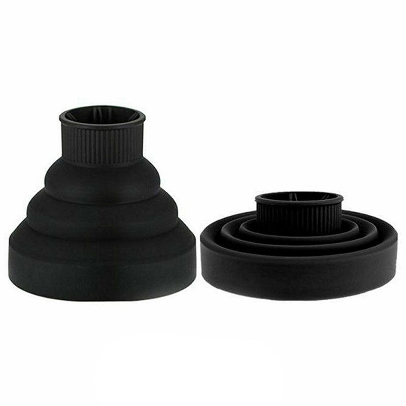 Foldable Hair Dryer Diffuser Universal Silicone Nozzle for Curly Hair Styling - Black 6