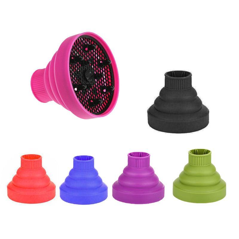 Foldable Hair Dryer Diffuser Universal Silicone Nozzle for Curly Hair Styling - Pink