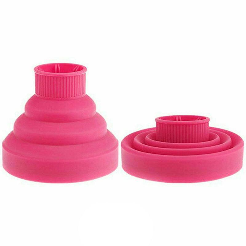 Foldable Hair Dryer Diffuser Universal Silicone Nozzle for Curly Hair Styling - Pink 7