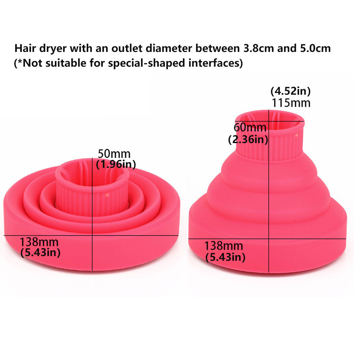 Foldable Hair Dryer Diffuser Universal Silicone Nozzle for Curly Hair Styling - Purple 3