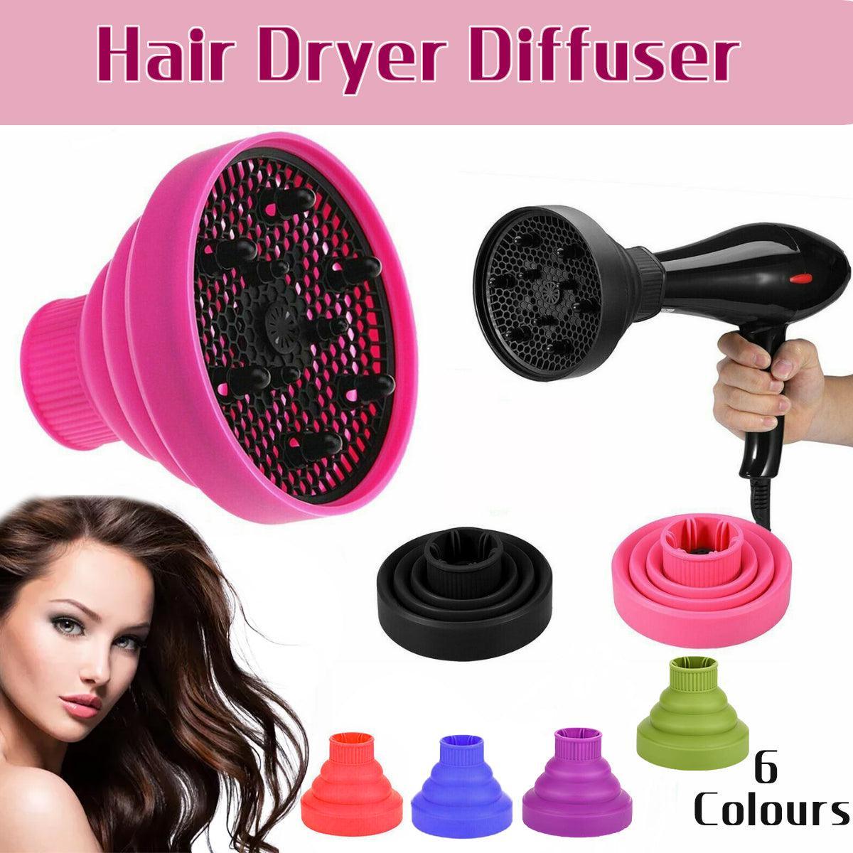 Foldable Hair Dryer Diffuser Universal Silicone Nozzle for Curly Hair Styling - Red