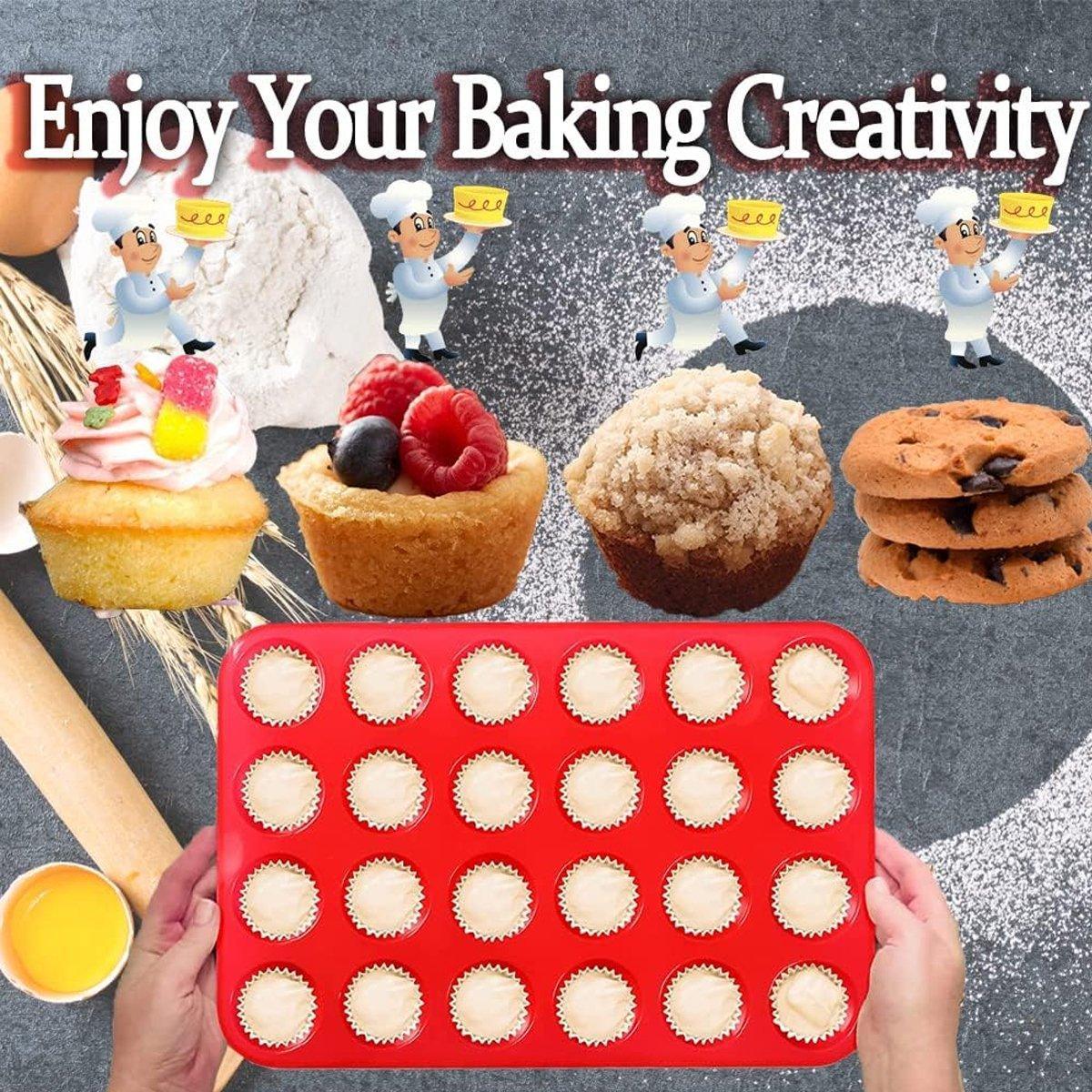2pcs 24 Hole Round Silicone Cake Baking Pan DIY Baking Mold for Easy Cake Making 4
