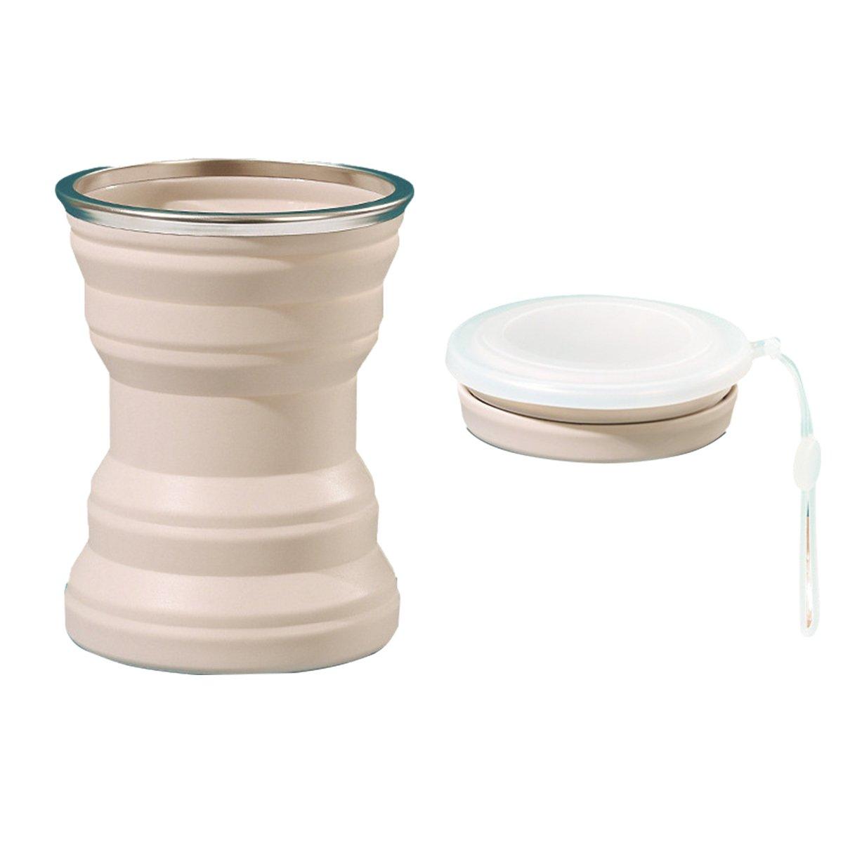 Silicone Folding Travel Mug Portable Retractable Collapsible Mug Outdoor Camping - Sakura Pink 7