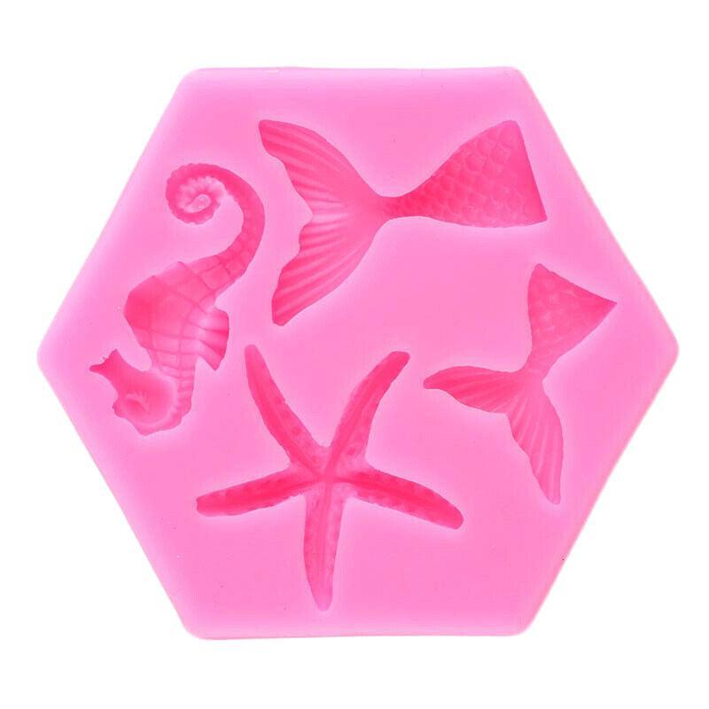 Mermaid Tail Sea Shell Silicone Cake Fondant Sugarcraft Mould Chocolate Mold - Mermaid Tail Small 7