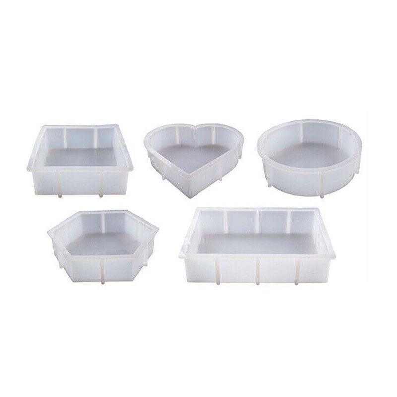 New Large Crystal Epoxy Resin Mold Geometry Cube Specimen Love Heart Round Mould - Square