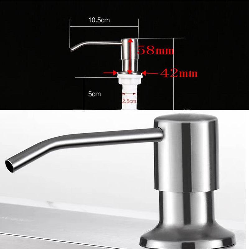 Stainless Steel Sink Soap Dispenser Extension Tube Kit Kitchen Sink Pumps Hand 3