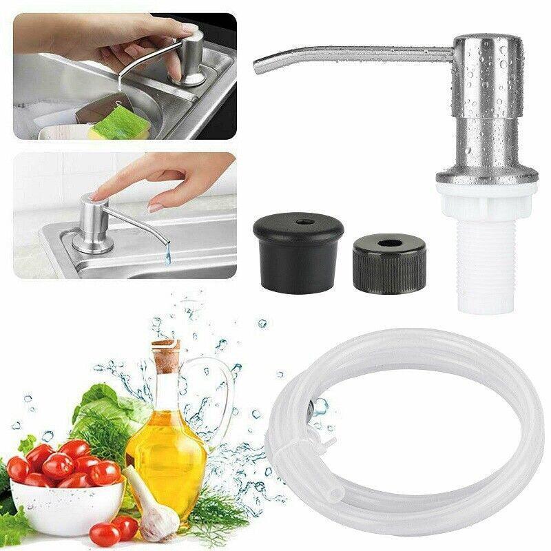 Stainless Steel Sink Soap Dispenser Extension Tube Kit Kitchen Sink Pumps Hand 5