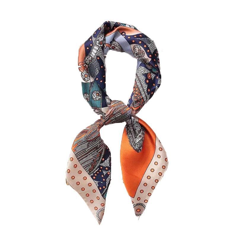 Square Silk Feel Satin Scarf Small Vintage Head Neck Hair Tie Band Women Elegant - 15 6