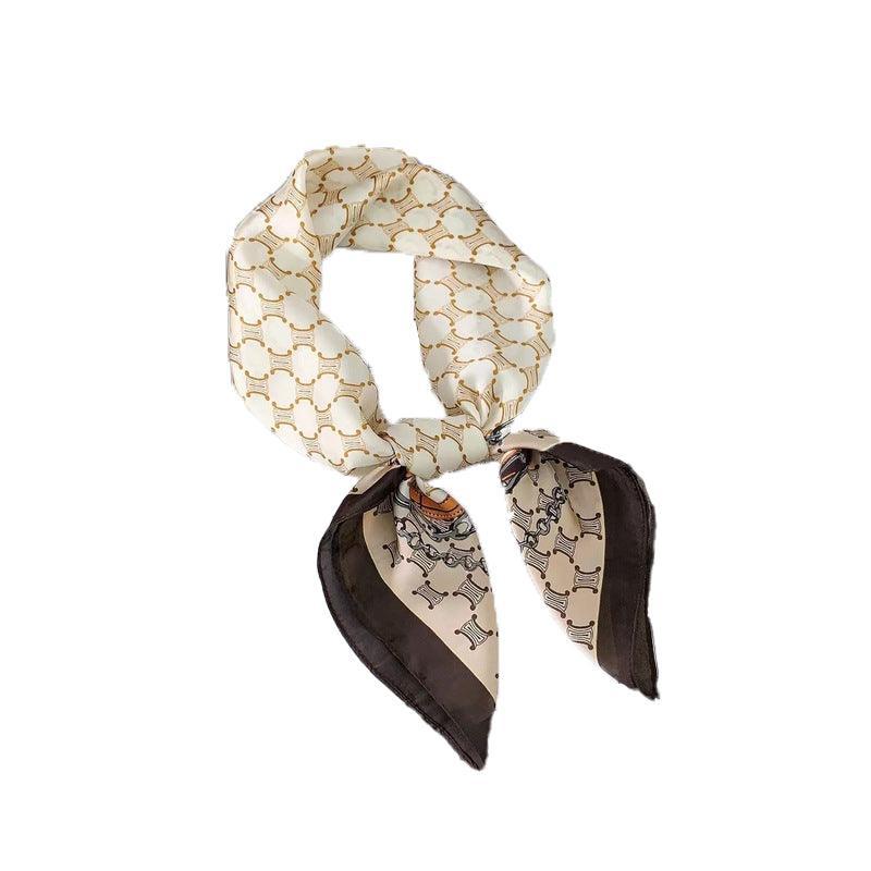 Square Silk Feel Satin Scarf Small Vintage Head Neck Hair Tie Band Women Elegant - 15 12