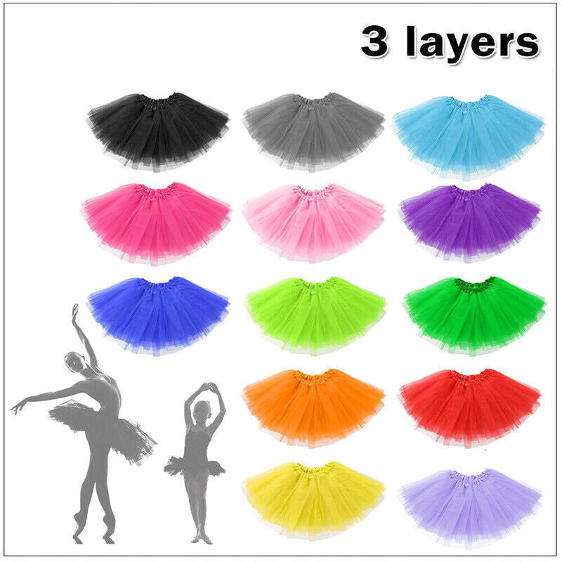Girls Tutu Skirt Princess Dressup Party Costume Ballet Dancewear - Light Purple