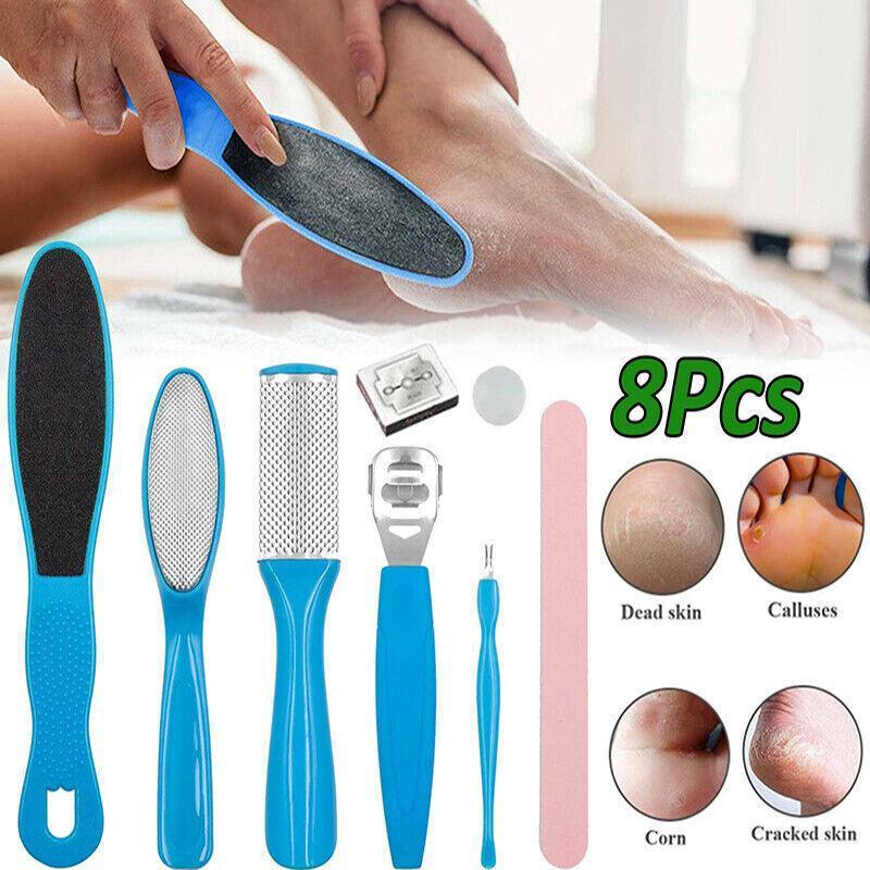 8Pcs Manicure Foot Rasp File Hard Dead Skin Remover Pedicure Peeling Tools Kit 3