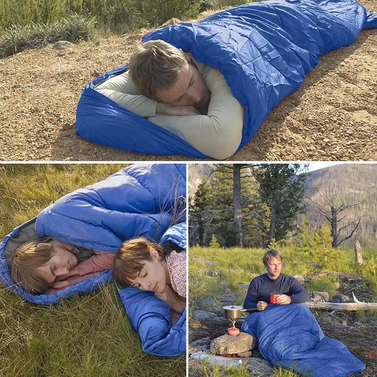Single Sleeping Bag Outdoor Camping Hiking Thermal Warm Tent Travel Gear - Red 4