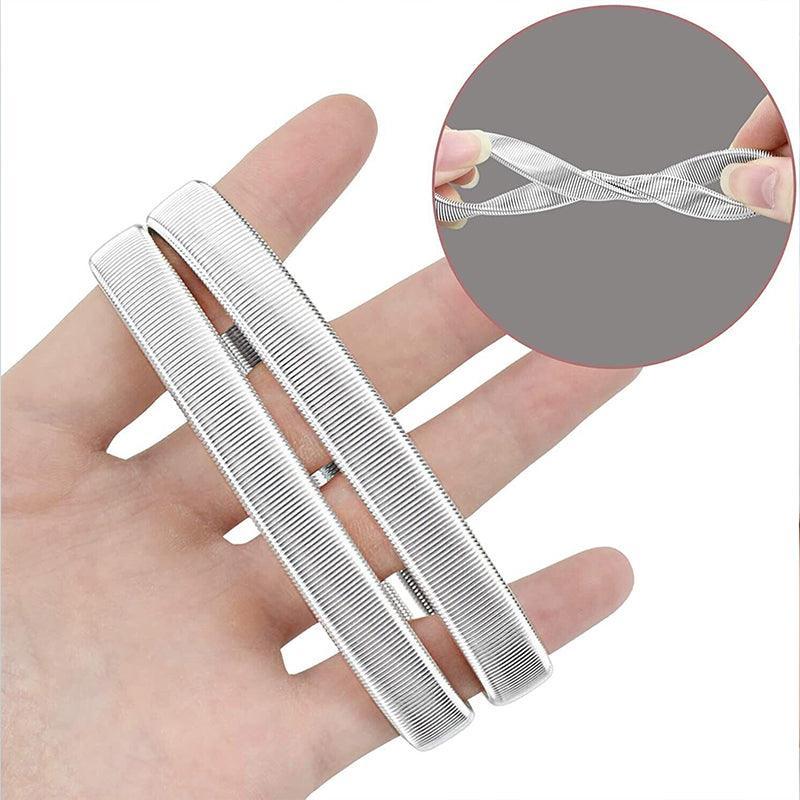 Unisex Anti-Slip Shirt Sleeve Holders Fashion Elastic Armbands Hold Ups Garter - Silver 4