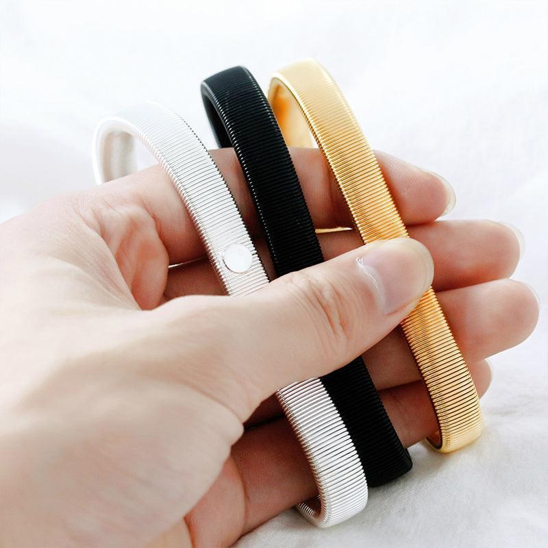 Unisex Anti-Slip Shirt Sleeve Holders Fashion Elastic Armbands Hold Ups Garter - Silver 5