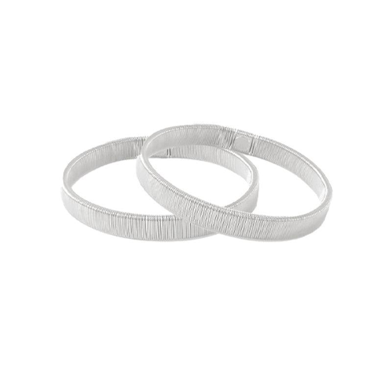 Unisex Anti-Slip Shirt Sleeve Holders Fashion Elastic Armbands Hold Ups Garter - Silver 8