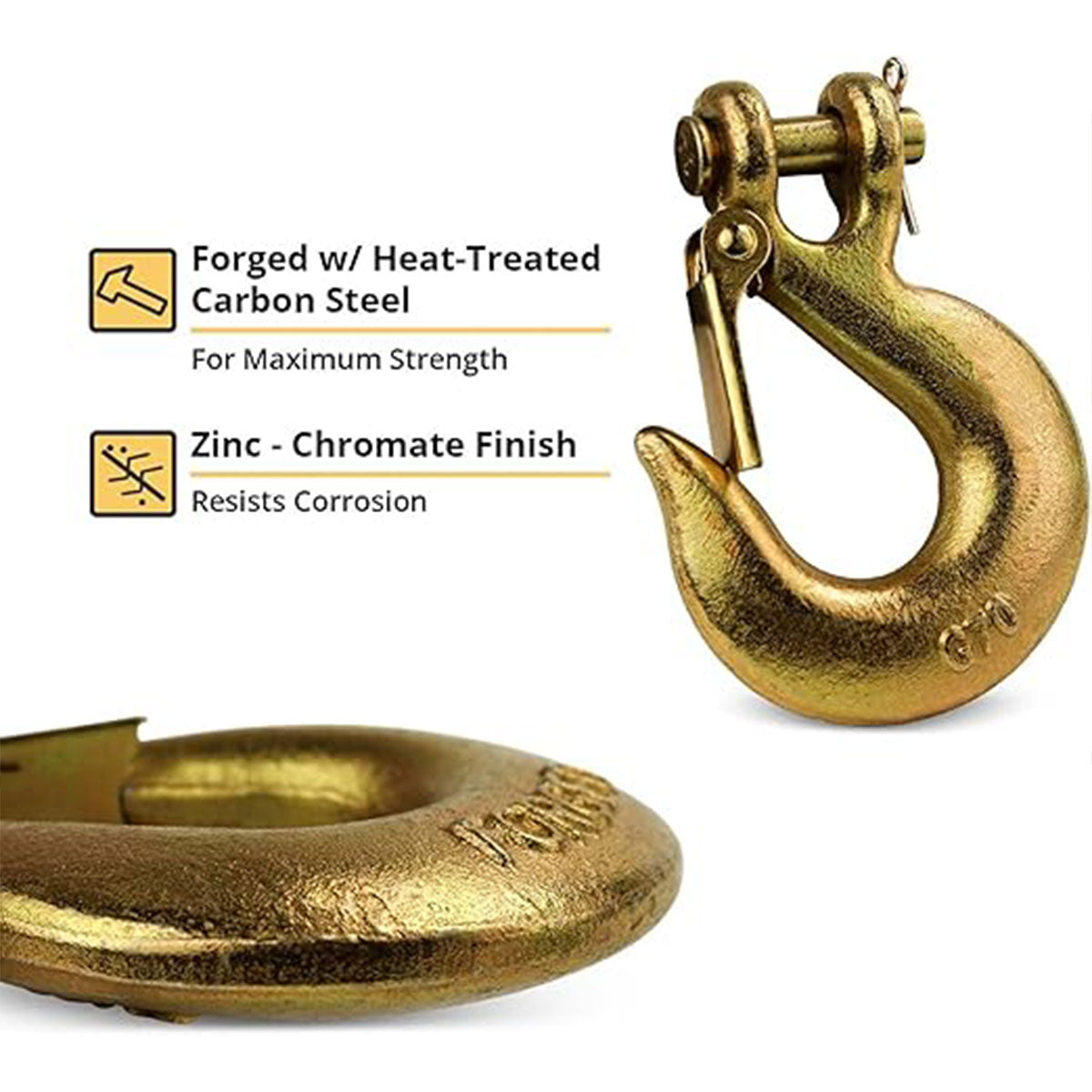 4pcs Sheep Horn Grab Hooks Slide Hooks Chain Link Hooks Heavy Duty Hanging Tools 4