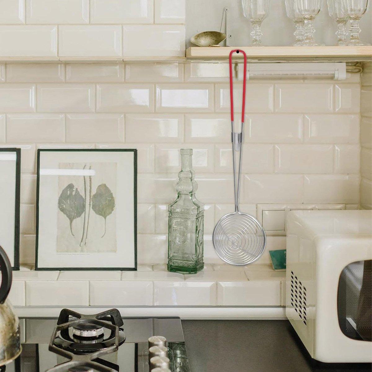 3X Stainless Steel Slotted Filter Spoon MilkTea Kitchen Tool OilSkimmer Strainer 4