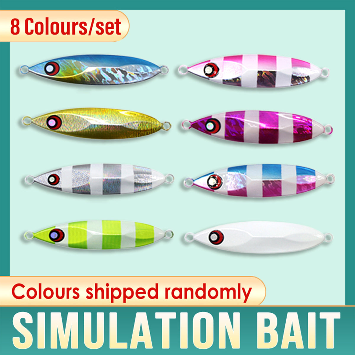 Fishing Lure Bait Set 8pcs Conical Boat Tackle Artificial Hard Bait Accessories - 40g