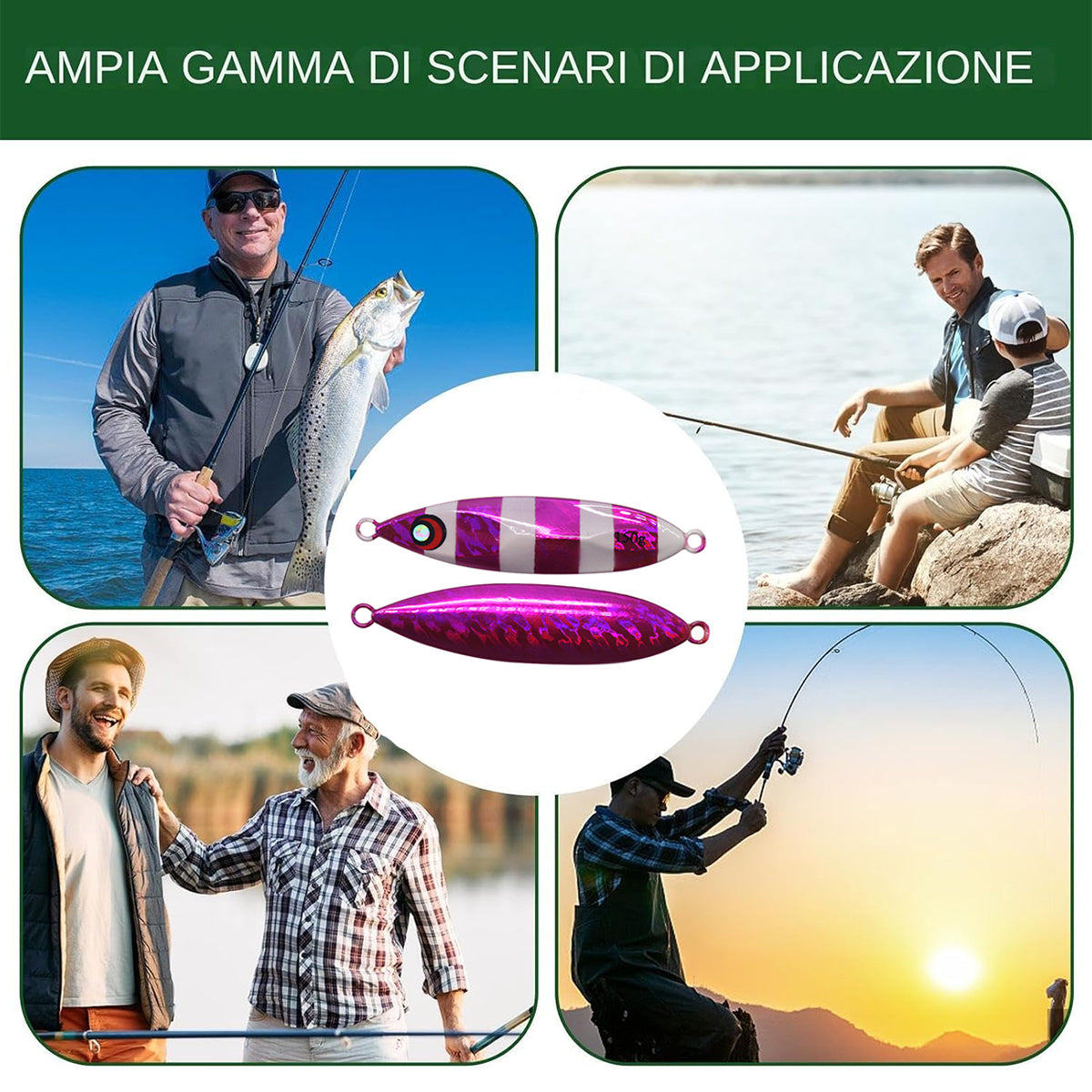 Fishing Lure Bait Set 8pcs Conical Boat Tackle Artificial Hard Bait Accessories - 80g 4