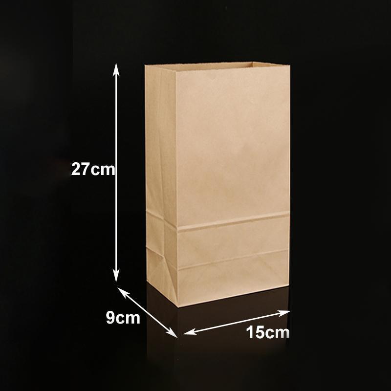 500PCS Kraft Food Paper Bags Brown Flat Bottom Lunch Bags Party Favour Bag - 500PCS-18*11*30CM 4