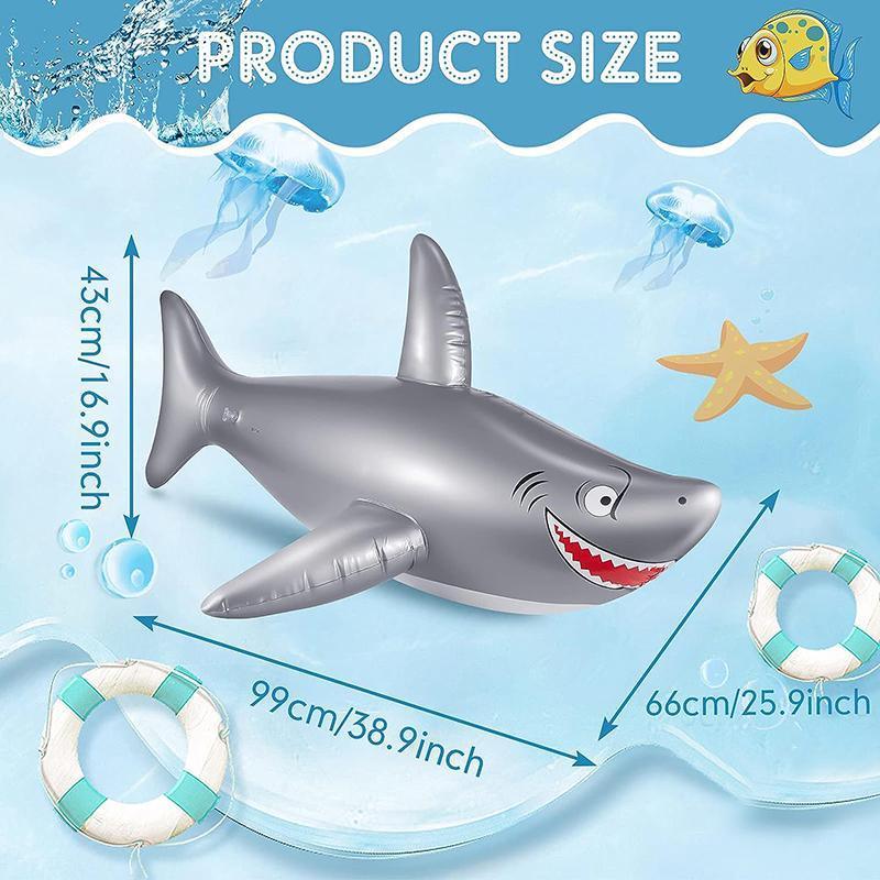 Inflatable Shark Pool Rider Float Toy for Swimming and Water Fun 3