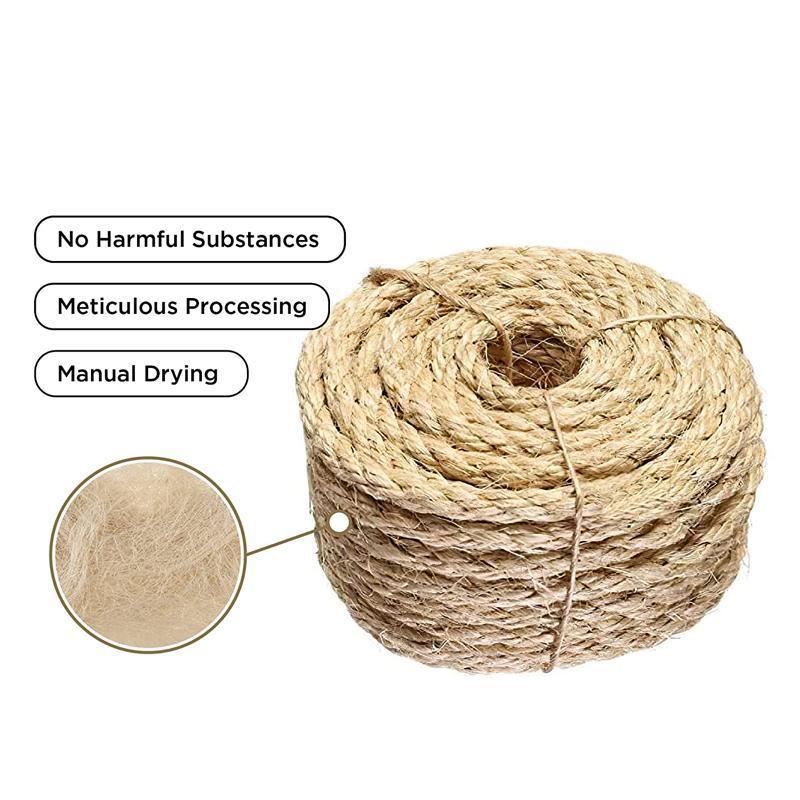 Versatile Natural Sisal Rope 6mm Thick Twine 10M-50M for Crafts - 6MM*15M 4