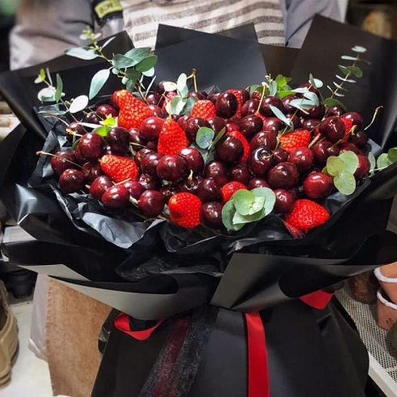 20PCS Plastic Waterproof Flower Gift Wrapping Paper Florist Bouquet Packaging - Black+Black 4