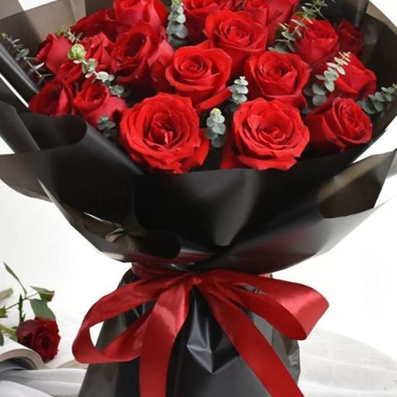 20PCS Plastic Waterproof Flower Gift Wrapping Paper Florist Bouquet Packaging - Red+Wine Red 5