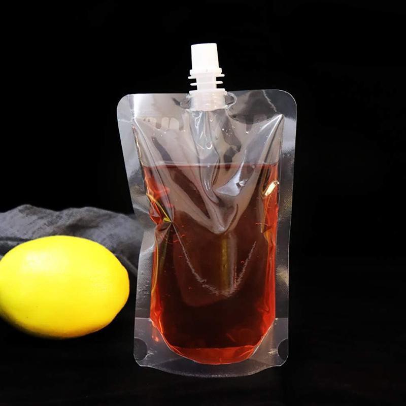 50Pcs 250ml Clear Spout Drink Pouch Bags Leakproof Stand-Up Packaging 3