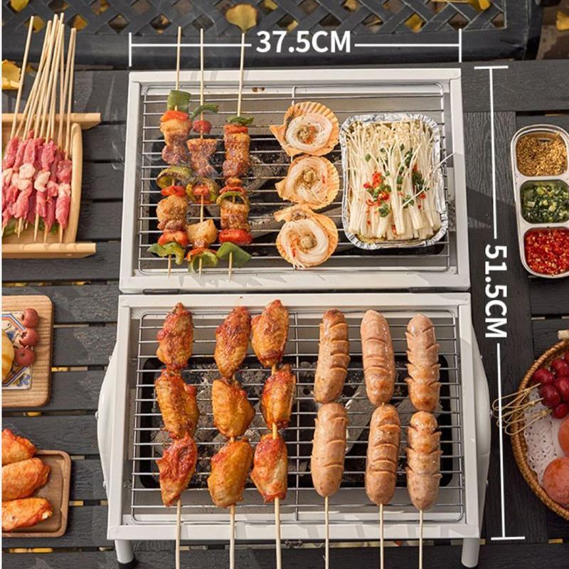 Grillz Charcoal BBQ Portable Grill Camping Barbecue Outdoor Cooking Smoker - Black 3