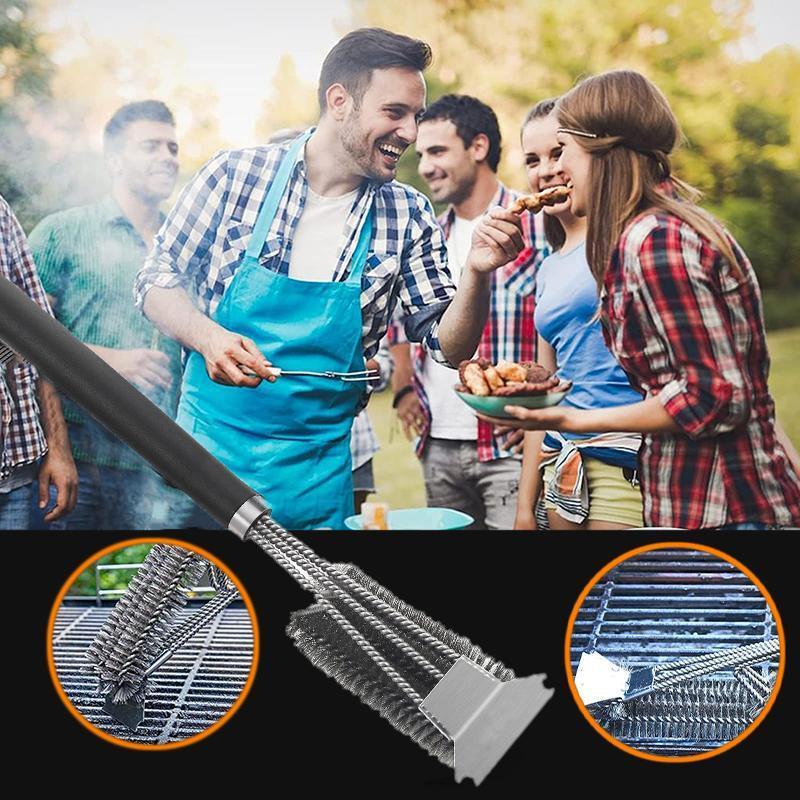 Grill Brush and Scraper 18 Inch Stainless Steel Barbecue Cleaning Brush Wire Bri 3