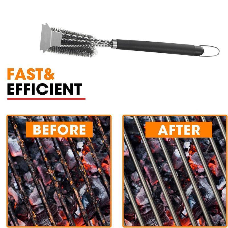 Grill Brush and Scraper 18 Inch Stainless Steel Barbecue Cleaning Brush Wire Bri 4