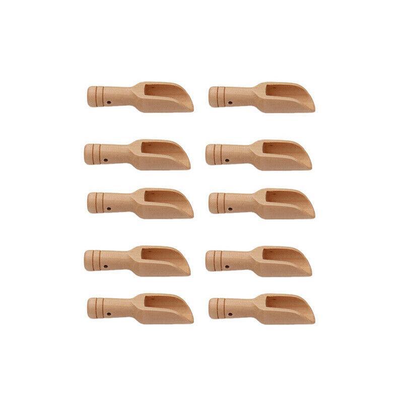 1/2/4/10 Pcs Mini Wooden Scoop Kitchen Spoon for Salt Sugar & Coffee - 10PCS 9
