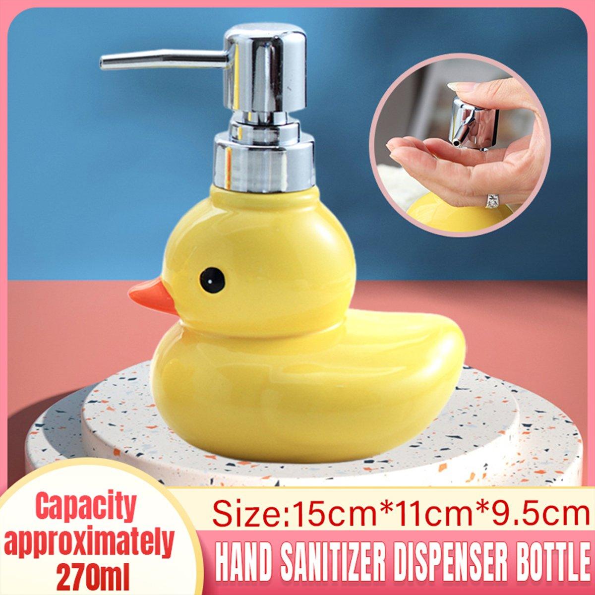 Cartoon Yellow Duck Ceramic Hand Sanitizer Lotion Bottle Press Dispenser Pump