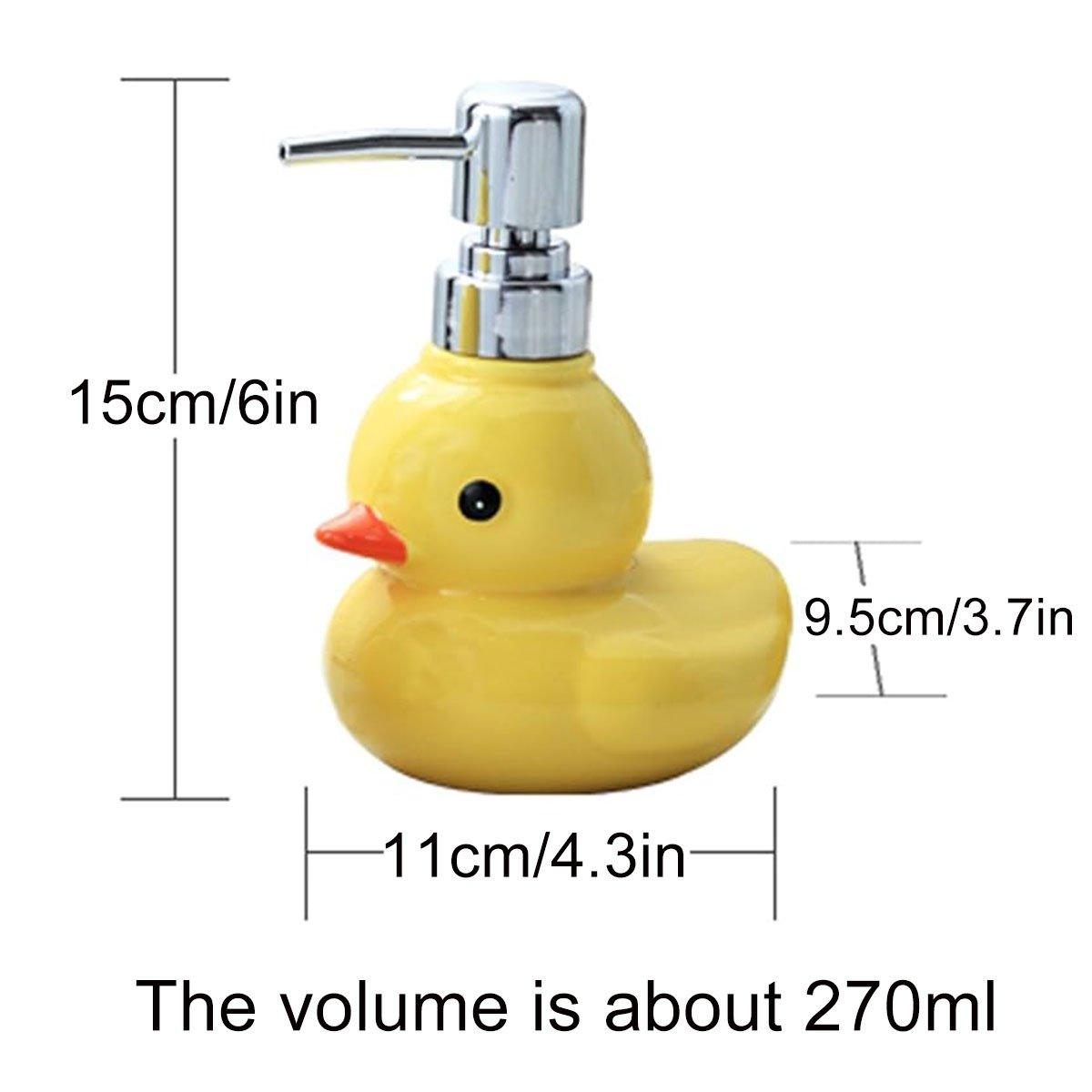 Cartoon Yellow Duck Ceramic Hand Sanitizer Lotion Bottle Press Dispenser Pump 3