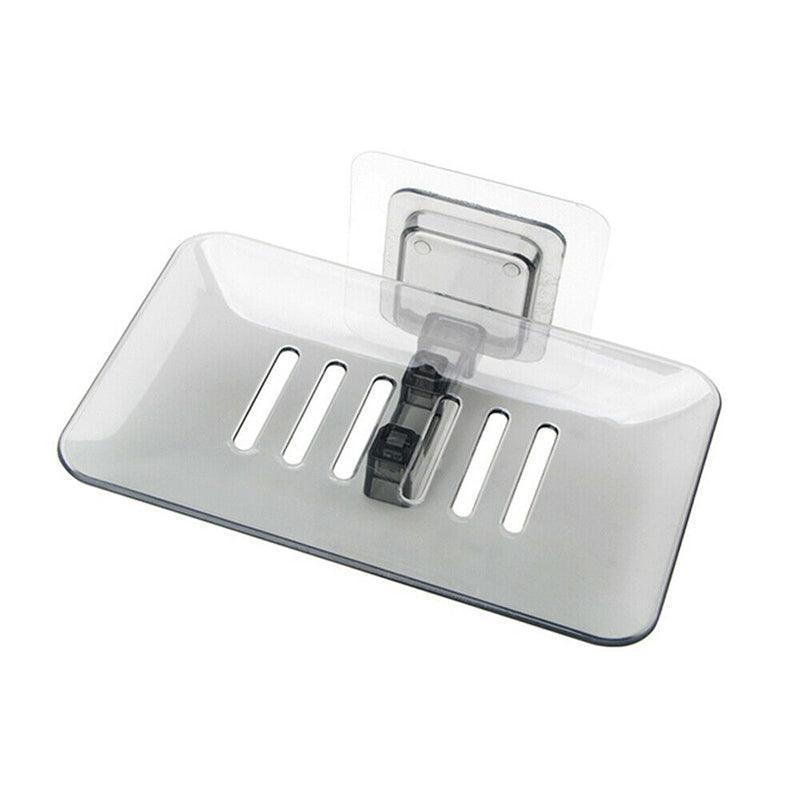 Bathroom Waterfall Tray Holder Soaps Plate Suction Case Containers Dish Storage - White 6
